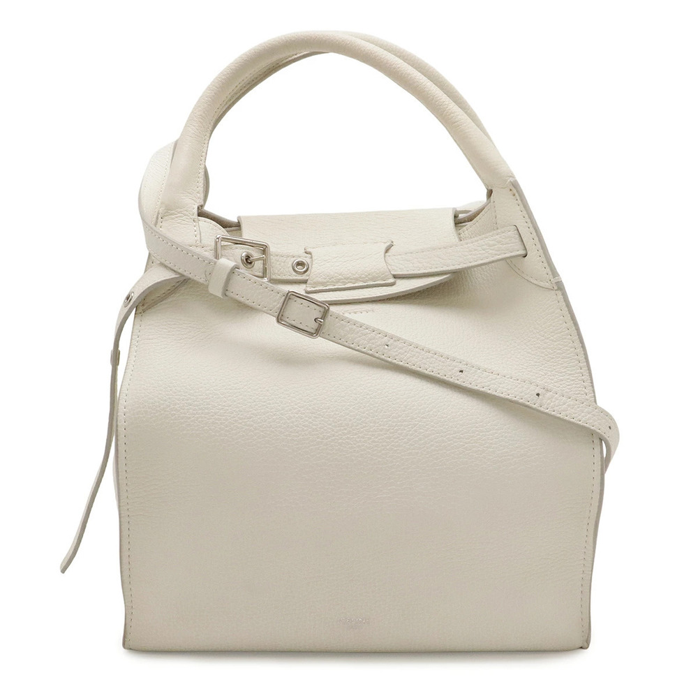 Celine Big Bag 2way Crossbody Leather White